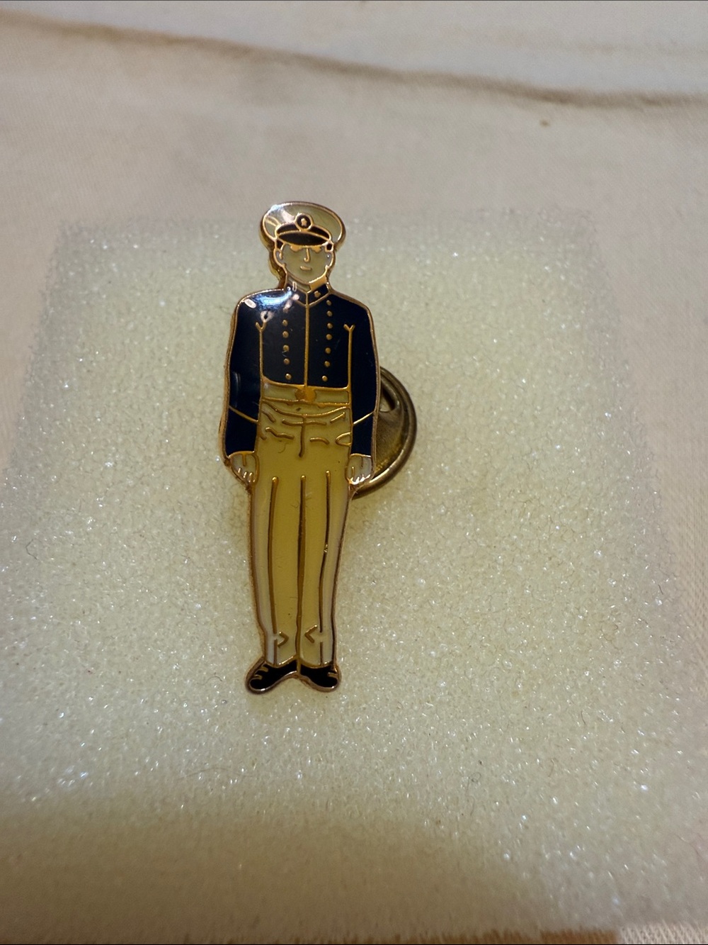 Navy and Tan Sailor Enamel Lapel Pin - Men Accessories